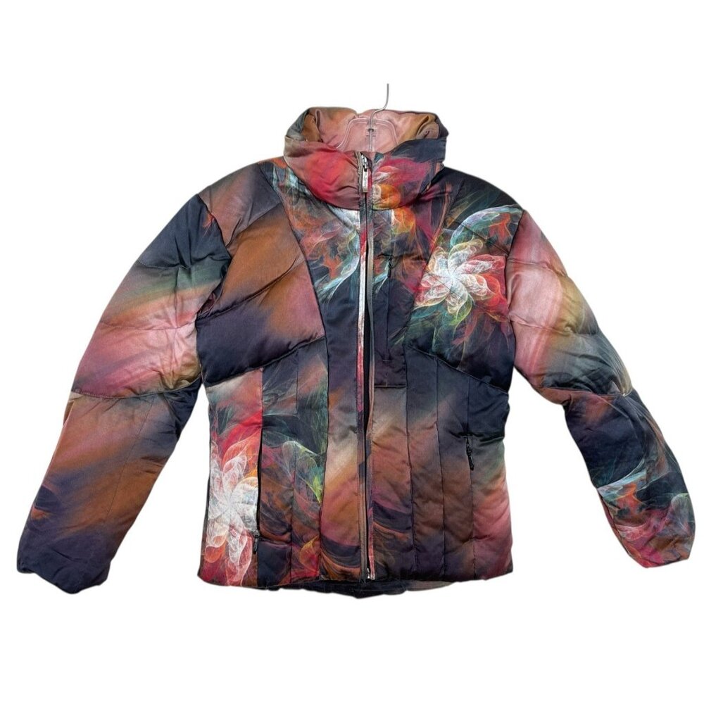 SKEA Vail Colorado Jacket Girls Size 10 Puffer Down Tie Dye‎ Zip Pockets Coat